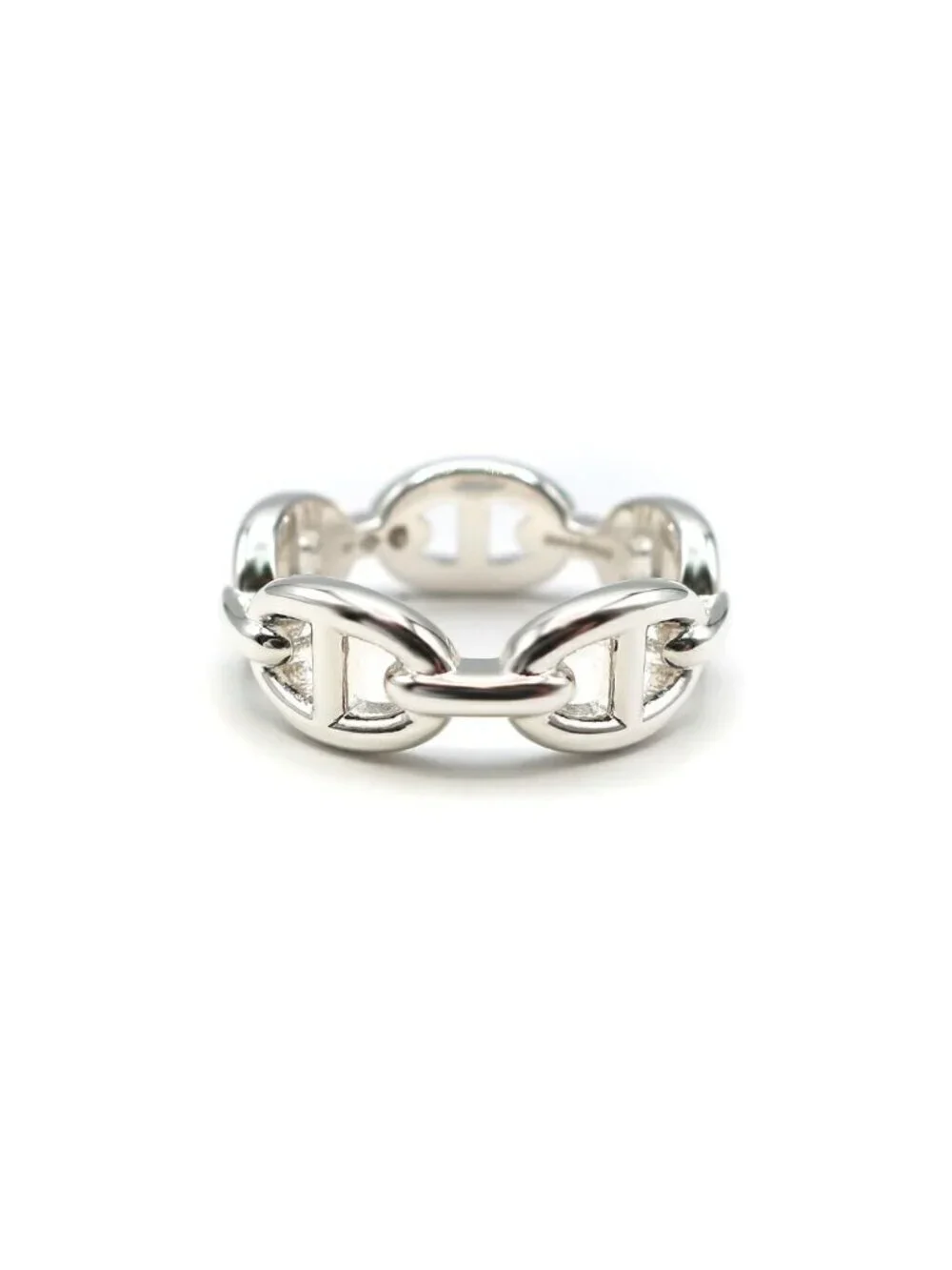 Hermes Chaine D'ancre Enchainee Ring PM Small Silver